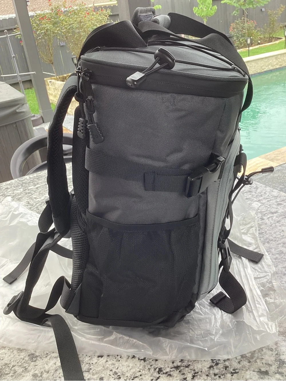 Ayamaya Black and Gray Men’s Tactical Backpack 24 can mule cooler